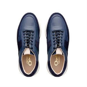 Carl Scarpa Polo Navy Leather Trainers